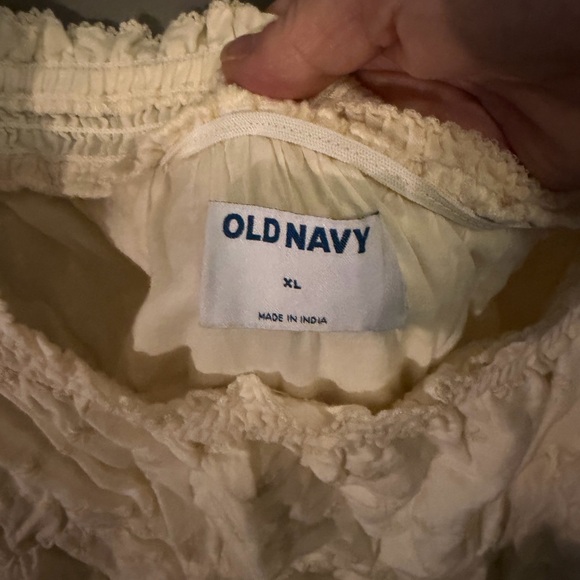 Old Navy Cream Smocked Mini Dress - Picture 2 of 3